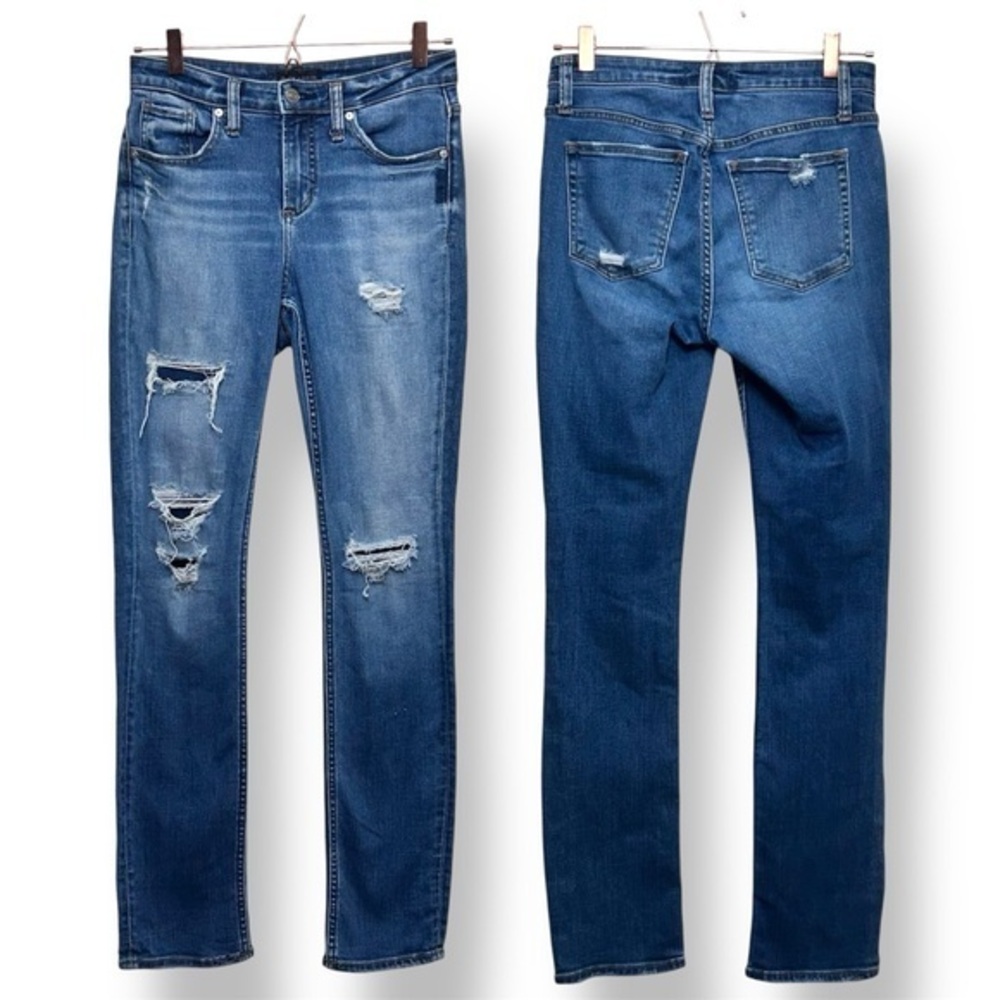 Silver Jeans Co. Beau Distressed Medium Wash Denim W25/L28.5 (Fits 28x30.5)